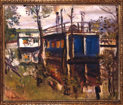 Woonboten, Loch Lomond door George Leslie Hunter