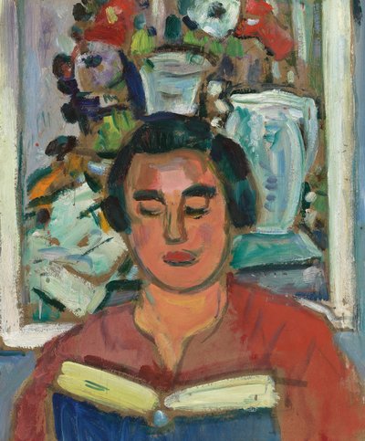 Schilderij en boek door George Leslie Hunter