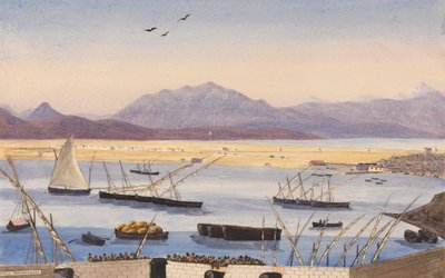 Deel van de baai van Gibraltar, de Spaanse linies door George Lothian Hall