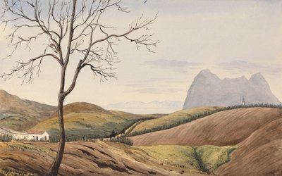 De rots van Gibraltar vanaf de Alameida bij San Roque door George Lothian Hall