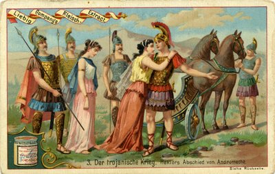 De Trojaanse oorlogen: Hectors afscheid van Andromache door Bartolome Esteban and studio Murillo