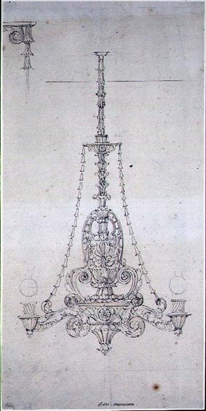 Ontwerp voor een Kroonluchter door George Maddox