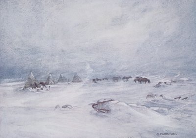 Een sneeuwstorm op de Barrière, illustratie uit 