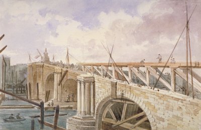 Sloopwerkzaamheden aan Blackfriars Bridge, 1864 door George Maund