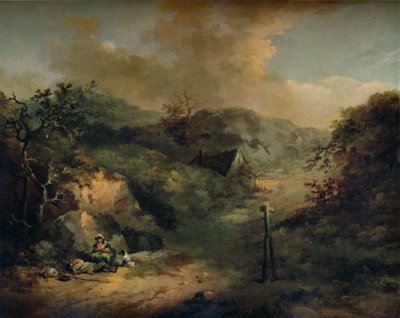 Een heuvel met rustende zwervers, ca. 1793 door George Morland