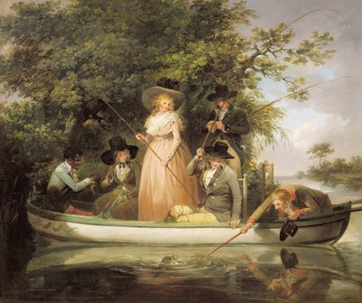 Een feest aan het vissen door George Morland