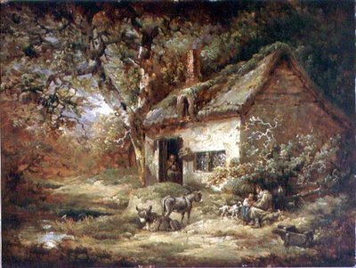 Deur van het Huisje met een Ezel door George Morland
