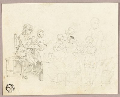 Familie aan tafel door George Morland