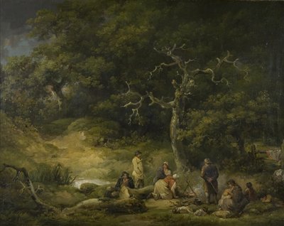 Zigeuners in een Landschap, ca.1790 door George Morland