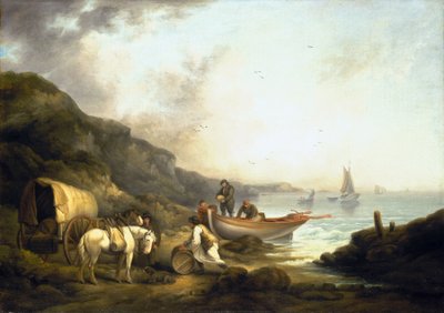 Smokkelhandel aan de kust, begin 19e eeuw, door George Morland door George Morland