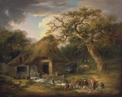 De oude watermolen door George Morland