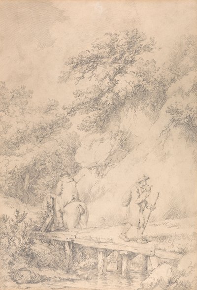 Twee Mannen op een Landweg door George Morland