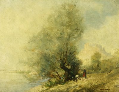 Op de Seine bij Chateau Gaillard in Les Andeleys tussen Rouen en Parijs door George Murray