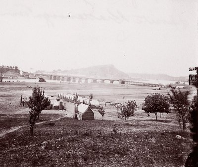 Kamp van bruggenbouwers tegenover Chattanooga door George N. Barnard