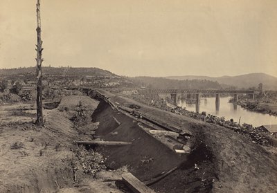 Verdedigingen van de Etawah-brug door George N. Barnard