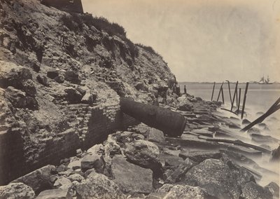 Buitenaanzicht van Fort Sumpter, 1860s door George N. Barnard