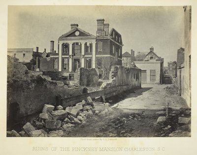 Ruïnes van het Pinckney Mansion, Charleston, S.C. door George N. Barnard