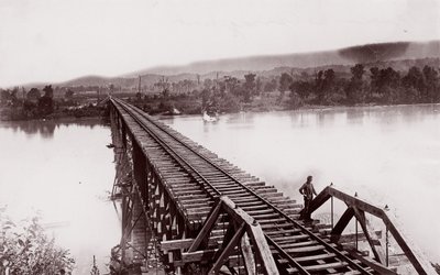 Tennessee River bij Bridgeport, ca. 1864 door George N. Barnard