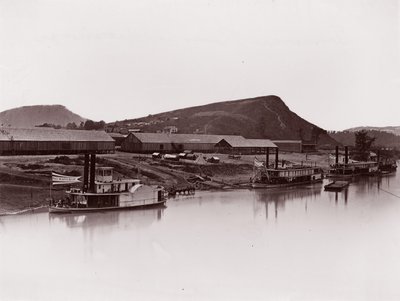Tennessee River bij Chattanooga en Lookout Mountain Spur, ca. 1864 door George N. Barnard