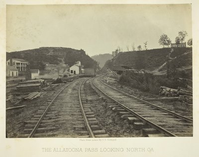 De Allatoona-pas, kijkend naar het noorden, GA, 1866 door George N. Barnard