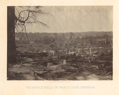 Het slagveld van Peach Tree Creek, Georgia door George N. Barnard