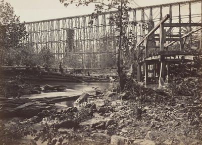 Schraagbrug bij Whiteside door George N. Barnard