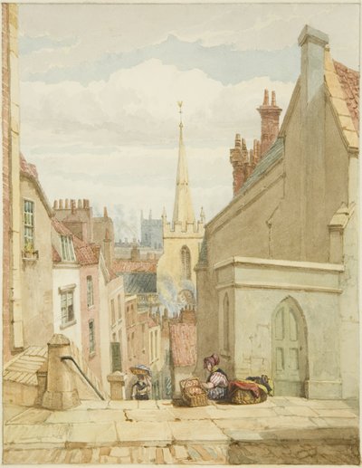 Queen Street [later Christmas Steps] door George Orleans Delamotte