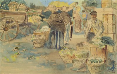 De markt, New Orleans door George Overbury Hart