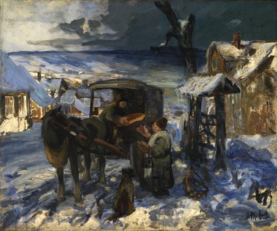Dorpsscène door George Overbury Pop Hart