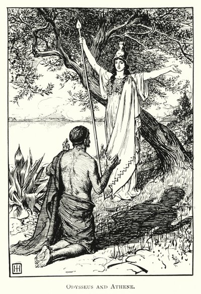 Odyssee: Odysseus en Athene door George Percy Jacomb Hood