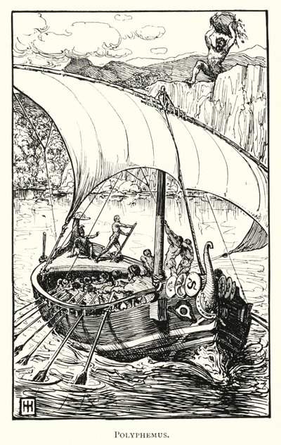 Odyssee: Polyphemus door George Percy Jacomb Hood