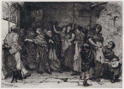 Uitbetalingsdag in een Katoenfabriek door George Percy Jacomb Hood