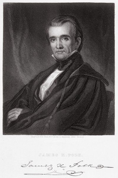 James Knox Polk, gegraveerd door Henry Bryan Hall door George Peter Alexander Healy