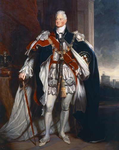 Portret van Koning Willem IV, kopie naar Sir Martin Archer Shee door George Peter Alexander Healy