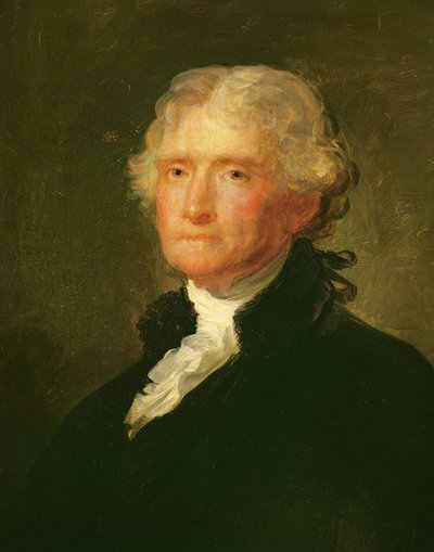 Portret van Thomas Jefferson, naar een schilderij van Gilbert Stuart door George Peter Alexander Healy