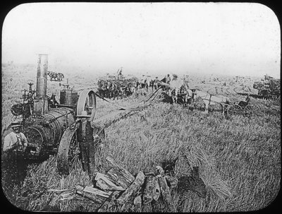 Oogstscène op de Noord-Amerikaanse prairies, eind 19e of begin 20e eeuw door George Philip and Son Ltd