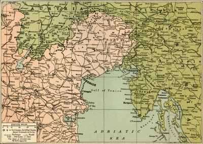 Kaart van het Italiaanse front, 1919 door George Philip and Son Ltd