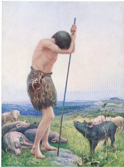 De verloren zoon, uit Het Bijbel Prentenboek uitgegeven door Thomas Nelson, c.1950 door George Phoenix