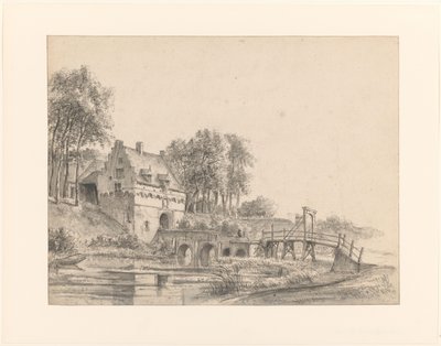 Gezicht op de poort van Kasteel Buren door George Pieter Westenberg