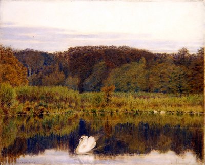 Abinger Mill Pond, Surrey - Ochtend in de late herfst door George Price Boyce