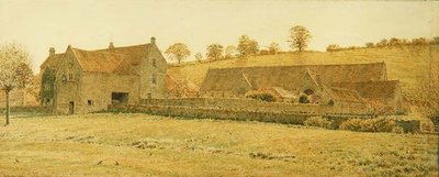 De Oude Tiendenschuur en Boerderij nabij Bradford-on-Avon door George Price Boyce