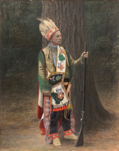 Witte man in Chippewa-kostuum, eind 19e-begin 20e eeuw door George Prince