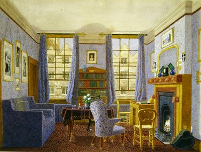De zitkamer van een student, Christ Church, Oxford door George Pyne