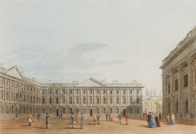 Peckwater Quad kijkend naar het Oosten, Christ Church, Oxford, 1850 door George Pyne