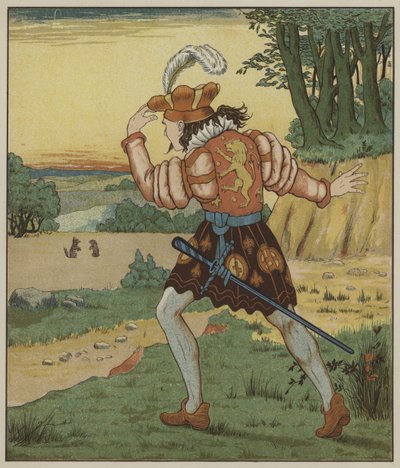 Illustratie voor Repelsteeltje door de Gebroeders Grimm door George R. Halkett