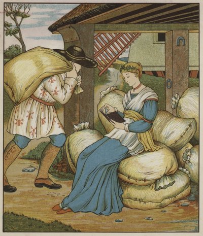 Illustratie voor Repelsteeltje door de Gebroeders Grimm door George R. Halkett