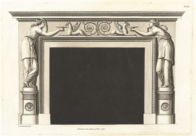 Een nieuwe collectie schoorsteenstukken, versierd in de stijl van de Etruskische, Griekse en Romeinse architectuur; Bevat zesendertig ontwerpen geschikt voor de meest elegante appartementen door George Richardson