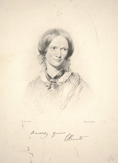 Charlotte Brontë, gegraveerd door Walker & Boutall door George Richmond