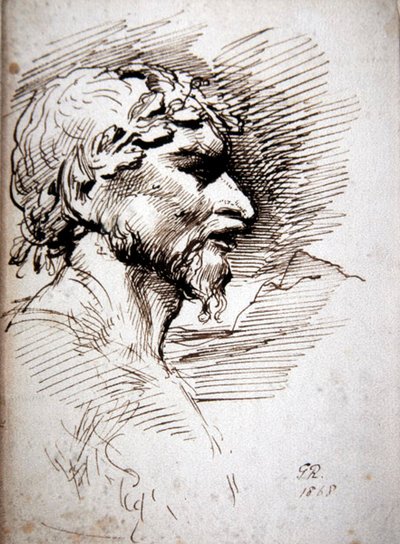 Mannelijk hoofd - studie voor de Ouden door George Richmond