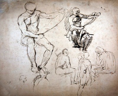 Naakte mannen - studies voor de Ouden door George Richmond